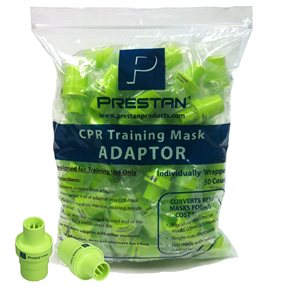 PRESTAN® CPR Training Rescue Mask Adaptors - individually wrapped (Pkg of 50)