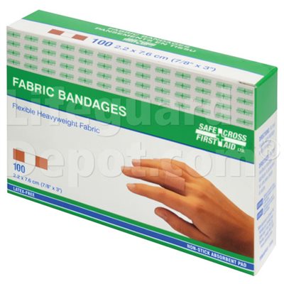 Heavyweight Fabric Strip Bandages - L (Pkg of 100)