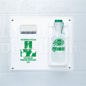 Eyewash Station with empty Eyewash Bottle