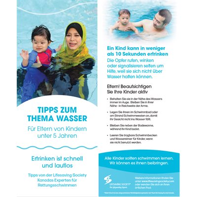 Tipps zum thema wasser / Eltern mit Kindern unter 5 Jahren (Pkg mit 100)